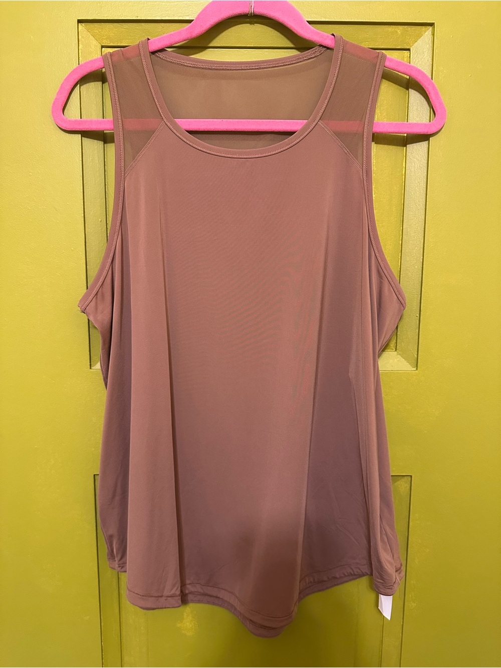 aerie Mesh Yoke Tank Top - Light Rust Brown